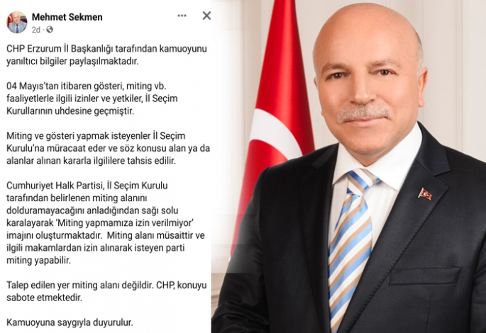 Başkan Sekmen CHP iftiraya devam ediyor