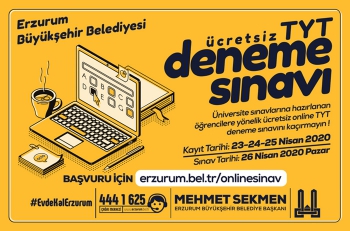 Erzurum Büyükşehir Belediyesi’nden deneme sınavı