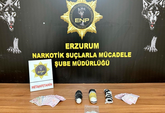 Erzurum'da 825,93 gram metamfetamin ele geçirildi